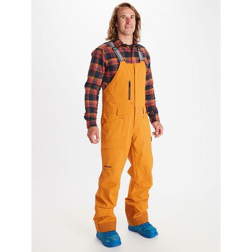 Marmot Ski Pants Yellow NZ - Discovery Bib Pants Mens NZ8326140